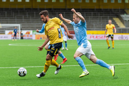 Elfsborgs Frederik Holst och Malmö FFs Oscar Lewicki
