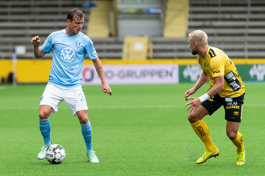 Malmö FFs Eric Larsson och Elfsborgs Simon Strand