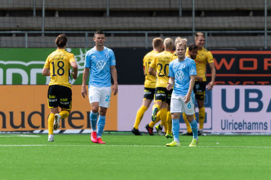 Malmö FFs Marcus Antonsson och Oscar Lewicki deppar med