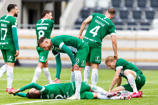 Hammarbys Simon Sandberg och Gustav Ludwigson har ont
