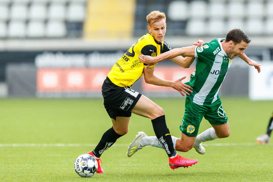 Häckens Jasse Tuominen och Hammarbys Jeppe Andersen