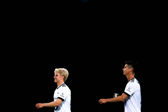 Edvard Tagseth and Torgeir Børven of Rosenborg
