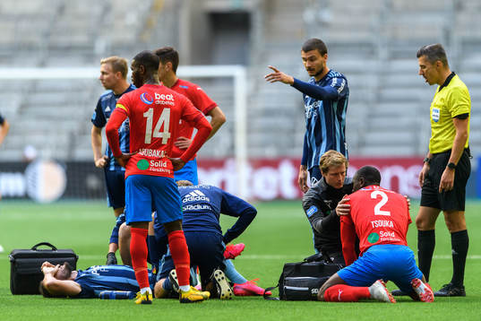 Djurgårdens Emir Kujovic och Helsingborgs Ravy Tsouka har
