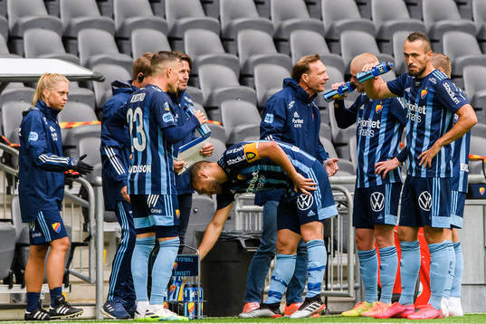 Djurgårdens tränare Kim Bergstrand och Thomas Lagerlöf