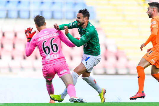AFC Eskilstunas målvakt Wille Jakobsson och Jönköpings