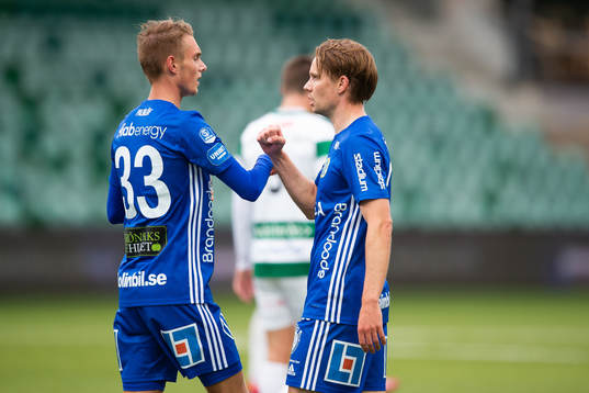 Sundsvalls Johan Blomberg och Albin Palmlöf jublar