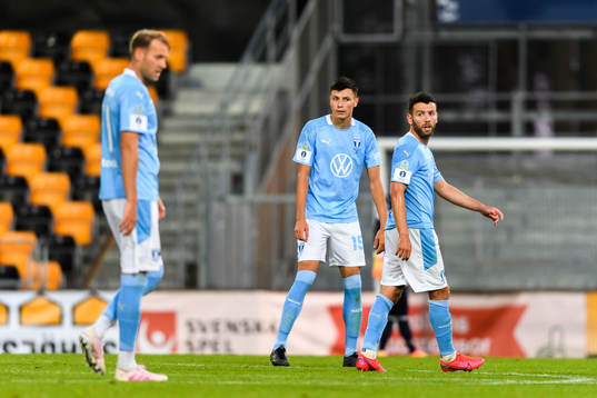 Malmö FFs Ola Toivonen, Anel Ahmedhodzic och Erdal Rakip
