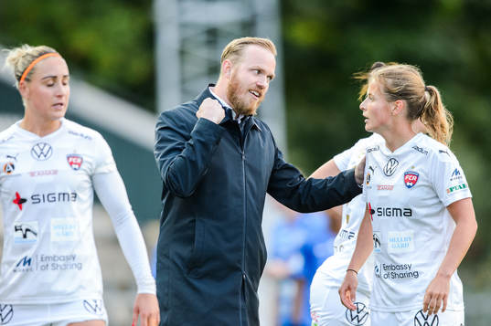 Rosengårds tränare Jonas Eidevall och Anna Anvegård