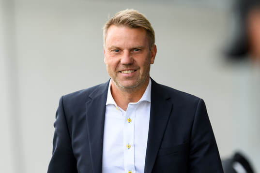 Falkenbergs tränare Hasse Eklund före fotbollsmatchen i