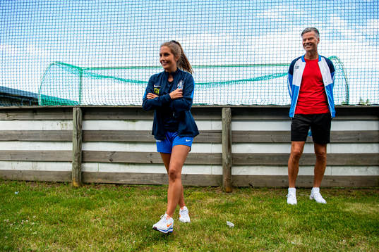 Renate Blindheim, head coach of Sotra, and Vegard Hansen,