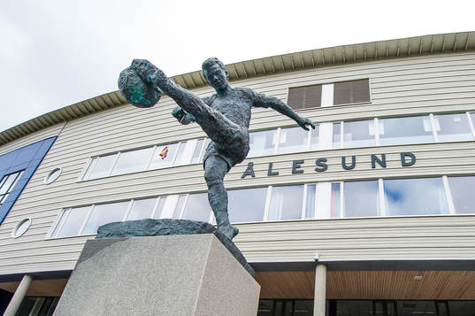 The statue of John Arne Riise outside Color Line Stadion