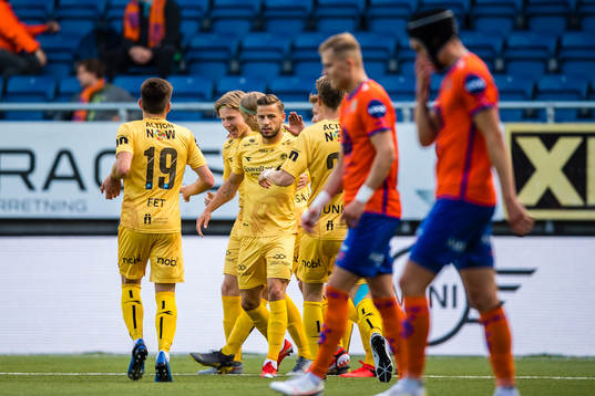 Philip Aksel Frigast Zinckernagel of Bodø/Glimt celebrates