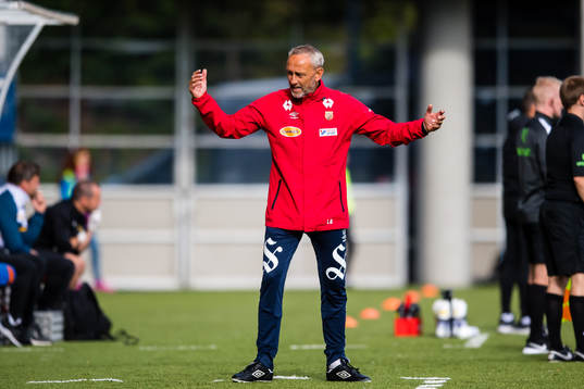 Lars Bohinen, head coach of Aalesund, looks dejected