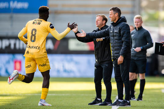 Victor Okoh Boniface of Bodø/Glimt celebrates