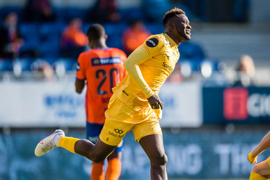 Victor Okoh Boniface of Bodø/Glimt celebrates