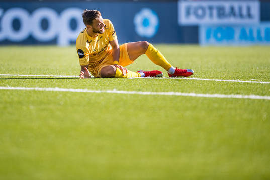 Philip Aksel Frigast Zinckernagel of Bodø/Glimt in pain