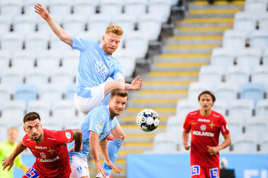 Malmö FFs Anders Christiansen och Eric Larsson i en kamp