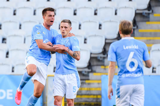 Malmö FFs Jonas Knudsen och Sören Rieks jublar