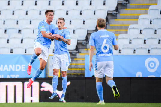 Malmö FFs Jonas Knudsen och Sören Rieks jublar