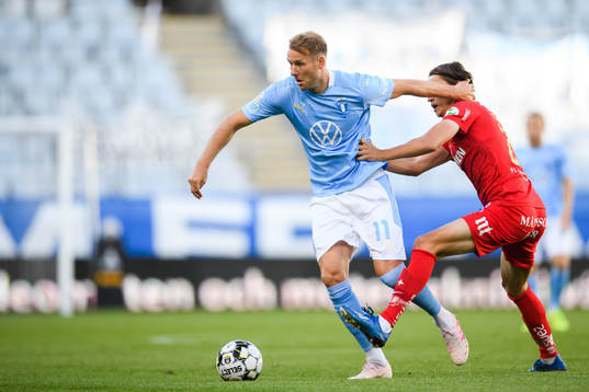 Malmö FFs Ola Toivonen och IFK Norrköpings Simon Thern