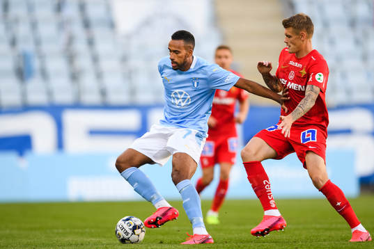 Malmö FFs Isaac Kiese Thelin och IFK Norrköpings Eric