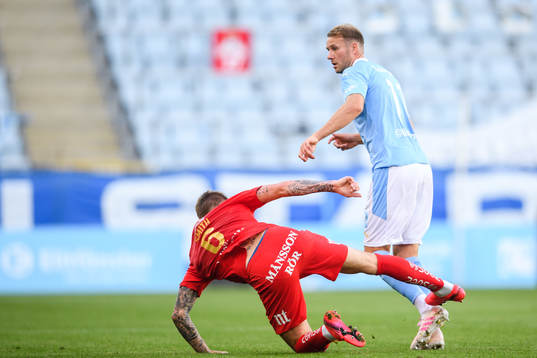 Malmö FFs Ola Toivonen och IFK Norrköpings Eric Smith