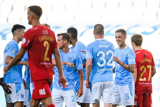 Malmö FFs Sören Rieks och Jo Inge Berget jublar