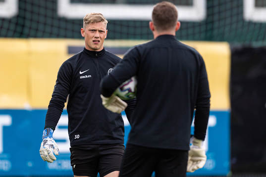 Landskronas målvakter Philip Mårtensson och Carl Lindell