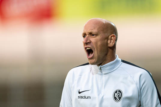 Landskronas tränare Billy Magnusson jublar