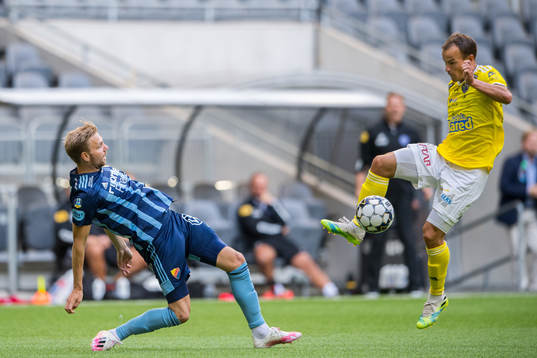 Djurgårdens Jonathan Ring och Falkenbergs Tobias Karlsson