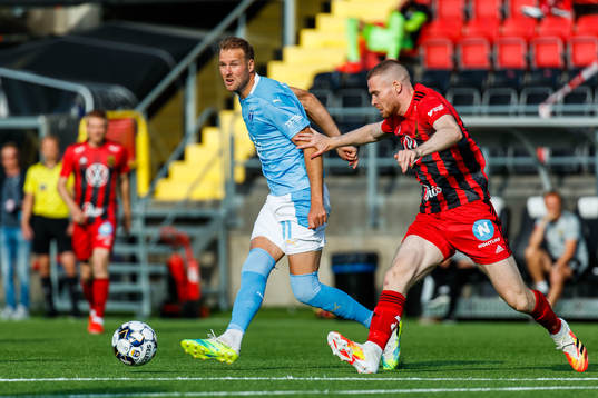 Malmö FFs Ola Toivonen och Östersunds Thomas Isherwood
