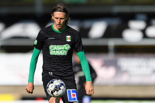 Varbergs Joakim Lindner före fotbollsmatchen i Allsvenskan
