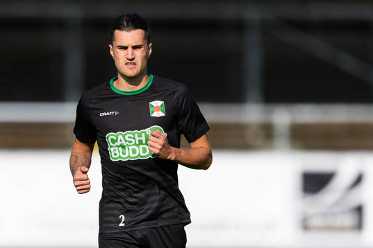 Varbergs Jon Birkfeldt före fotbollsmatchen i Allsvenskan