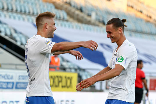 IFK Norrköpings Christoffer Nyman och Jonathan Levi jublar