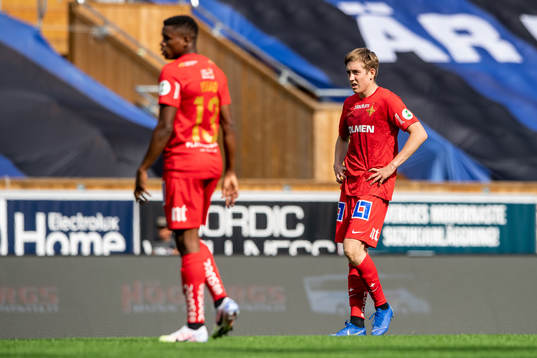 IFK Norrköpings Ísak Bergmann Jóhannesson deppar