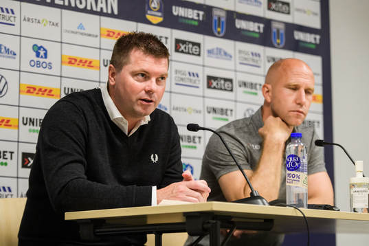 IFK Norrköpings tränare Jens Gustafsson och Sirius