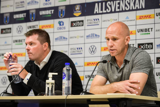 IFK Norrköpings tränare Jens Gustafsson och Sirius