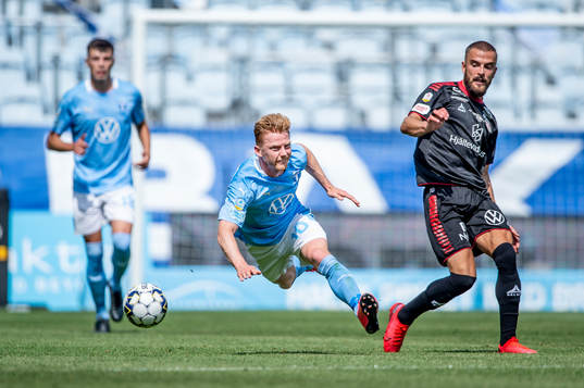 Malmö FFs Anders Christiansen mot Kalmars Filip Sachpekidis