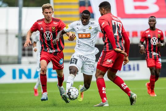 Häckens Godswill Ekpolo mot Östersunds Ludvig Fritzson