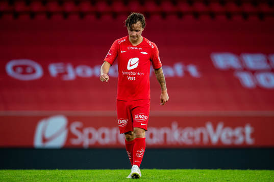 Fredrik Haugen of Brann looks dejected