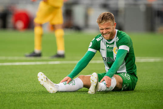 Hammarbys Dennis Widgren har ont