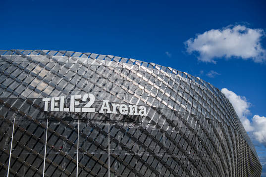 Exteriör vy av Tele2 Arena