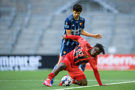 Djurgårdens Jesper Nyholm och Östersunds Jordan Attah