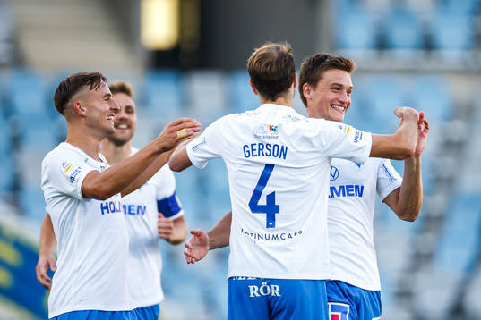 IFK Norrköpings Rasmus Stensbæk Lauritsen jublar