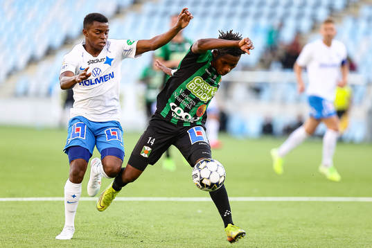 IFK Norrköpings Abdulrazaq Ishaq och Varbergs Adama Fofana