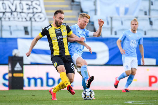 Hammarbys Muamer Tankovic och Malmö FFs Anders Christiansen