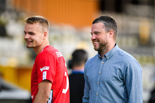 Elfsborgs Gustav Henriksson och manager Jimmy Thelin