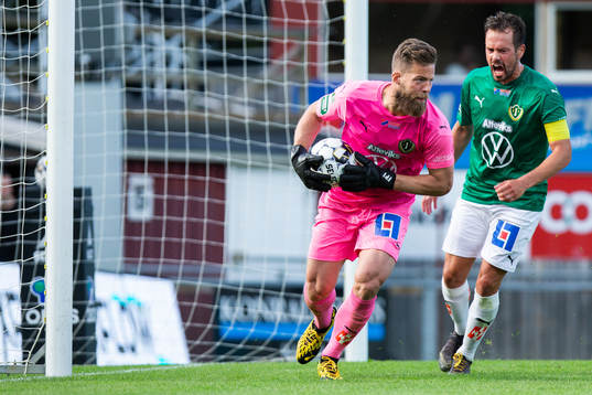 Jönköpings målvakt Frank Pettersson och Fredric Fendrich