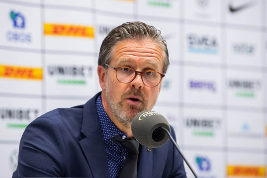 s tränare Rikard Norling på presskonferensen