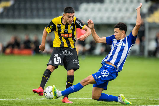 Häckens Ali Youssef och IFK Göteborgs Alexander Jallow
